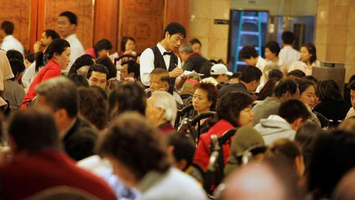 Customers inside Ocean Star restaurant