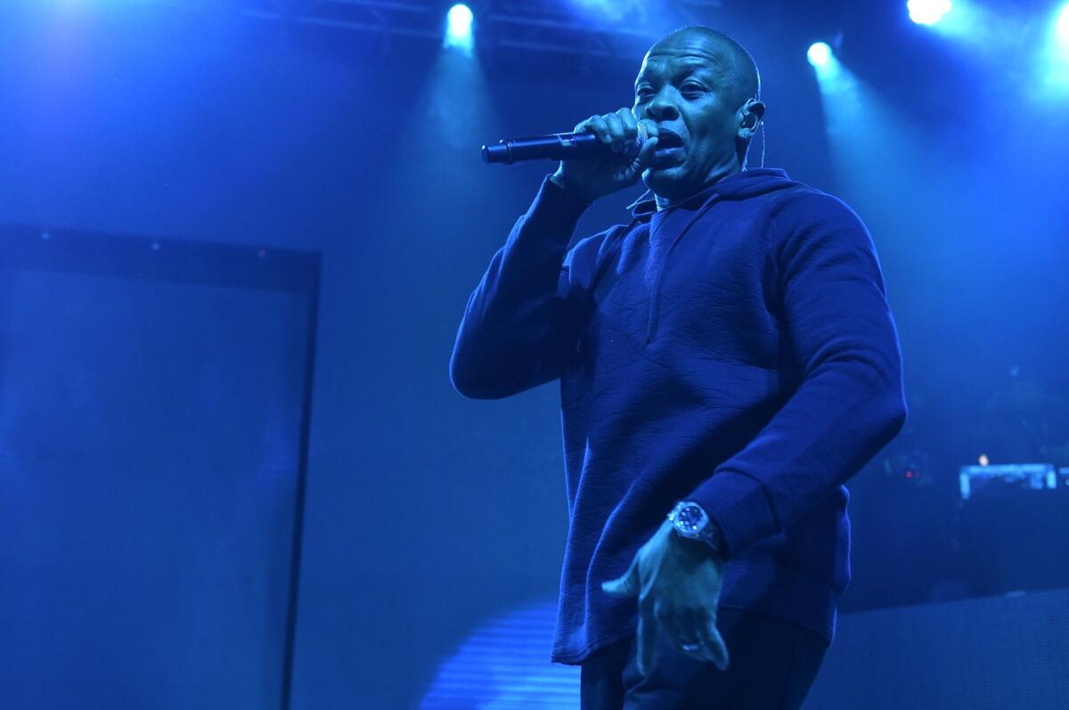 Dr. Dre performs in 2015 at Madison Square Garden in New York.