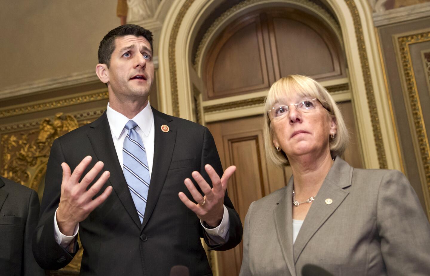 Republicans and Democrats may have reached a budget compromise in 2013, but they still must settle on how those government funds will be allocated. Both the House and Senate are faced with Jan. 15 deadlines to pass an appropriations deal. The government has recently been funded through continuing resolutions, which maintain preexisting spending levels. Above, House Budget Committee Chairman Paul D. Ryan (R-Wis.) and Senate Budget Committee Chairwoman Patty Murray (D-Wash.).