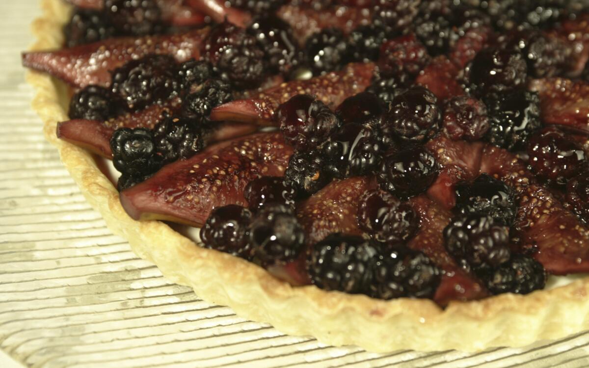 Mulberry and fig tart