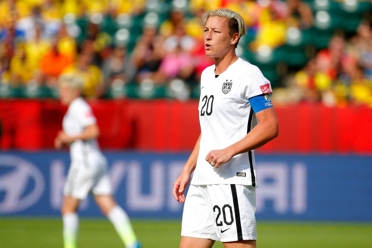 Abby Wambach and the U.S. defeated Colombia, 2-0, during the round of 16 at the women's World Cup on Monday in Edmonton.