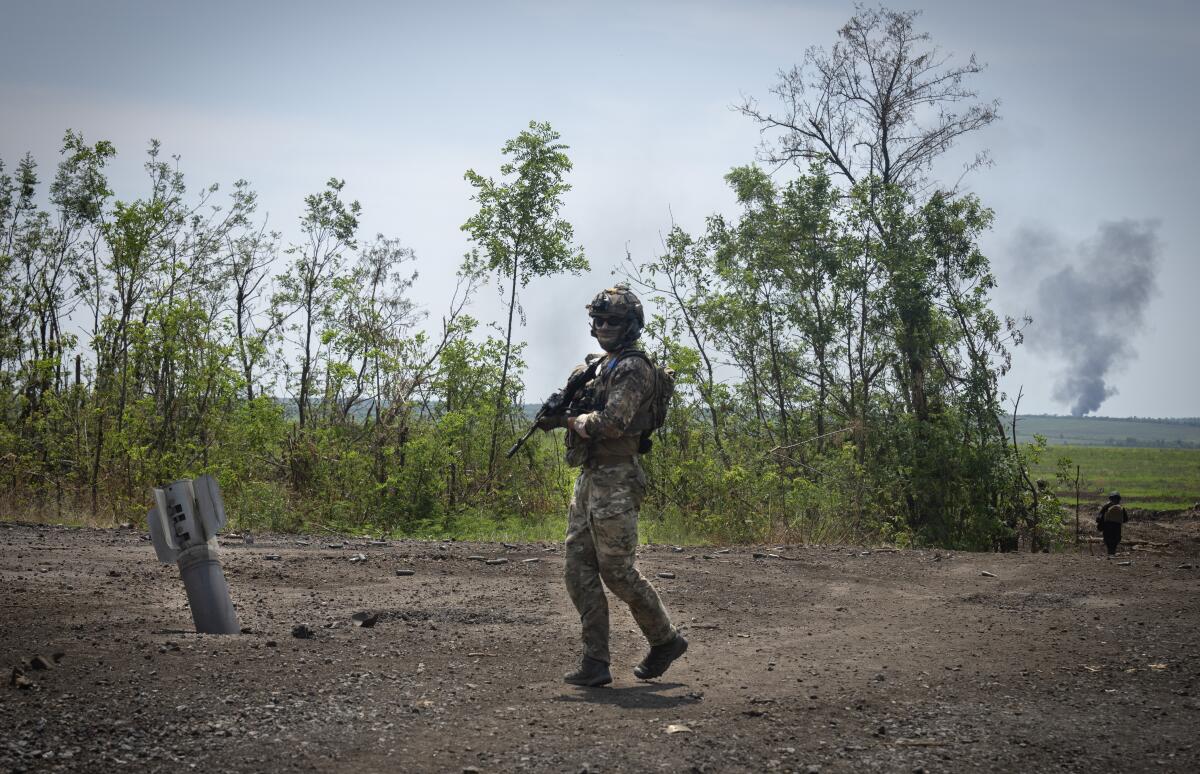 Ukrainian soldier on the front line in the Zaporizhzhia region