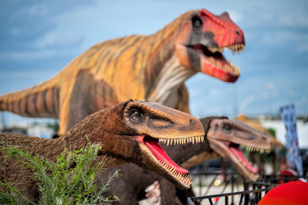 "Jurassic Quest" features animatronic dinosaurs from 150 million to 200 million years ago.