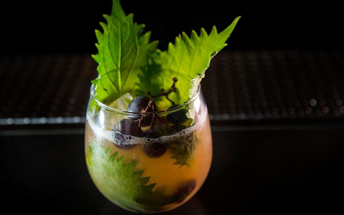 Kyoho grape and shiso cocktail