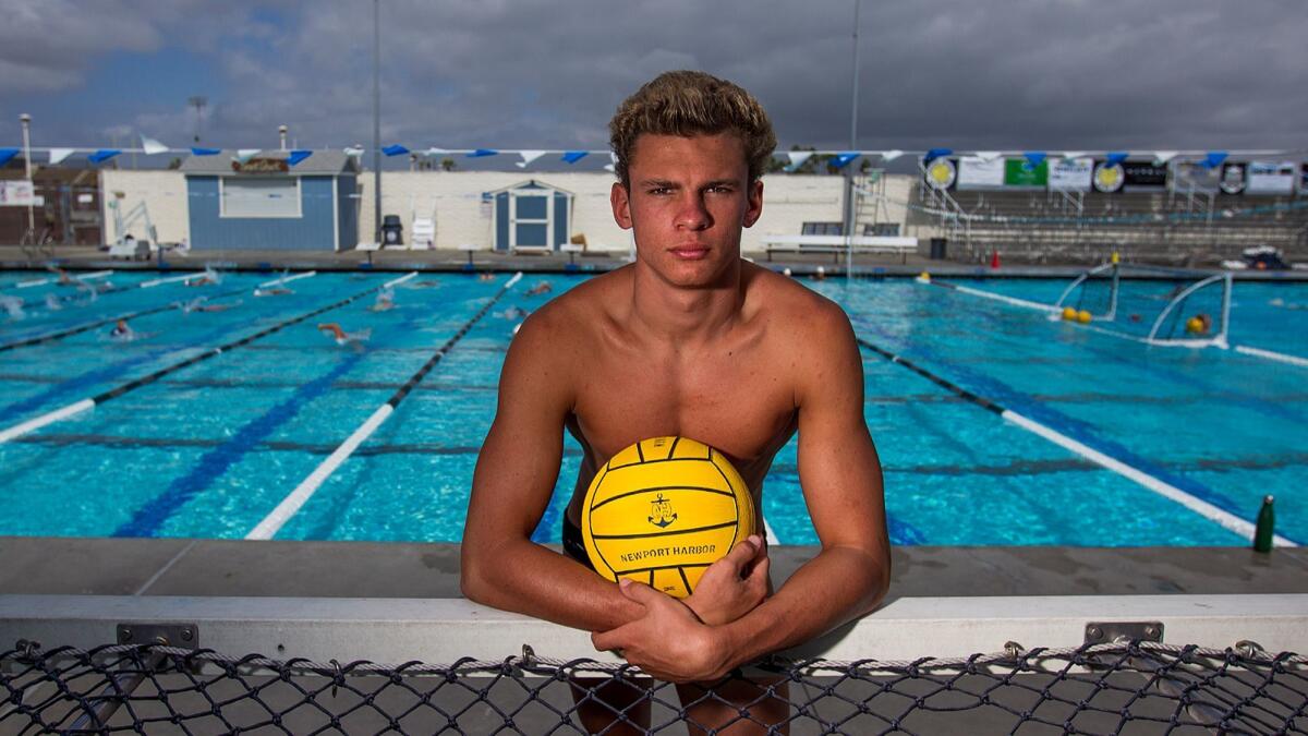 Newport Harbor senior goalie Max Sandberg came up big in last week's game against Foothill, blocking two penalty shots.