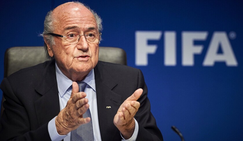 FIFA President Sepp Blatter addresses the media on Friday during a two-day meeting of soccer's governing body in Zurich.