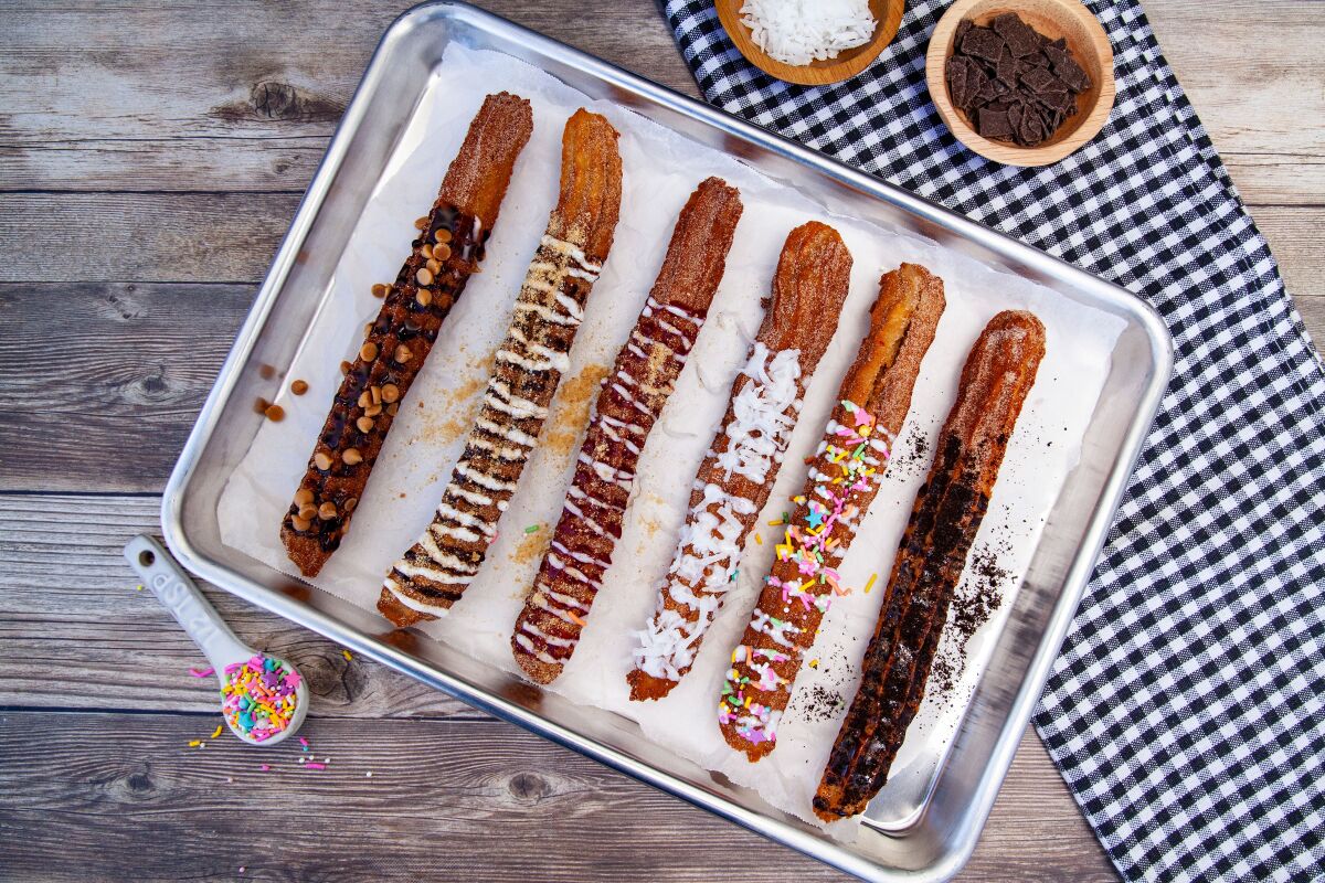 A selection of gourmet churros at 3TEN Churro Bar, which opened July 1 in Mira Mesa.