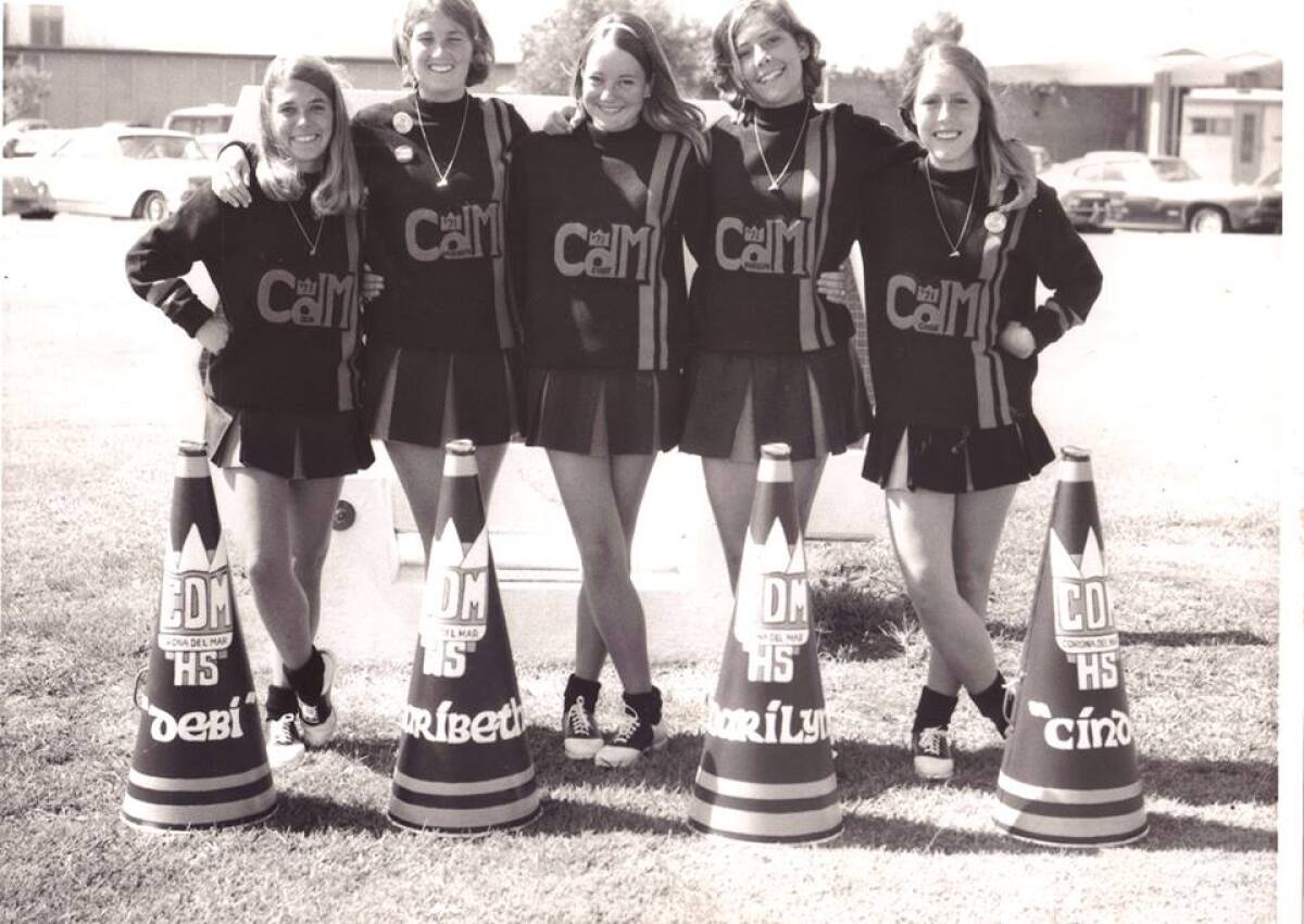 An undated photo of former Corona del Mar High School cheerleaders.