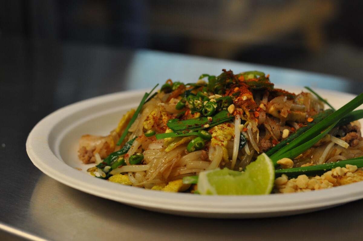 One of the many variations of Phat Thai on the menu at Andy Ricker's newly opened Pok Pok Phat Thai in Chinatown.