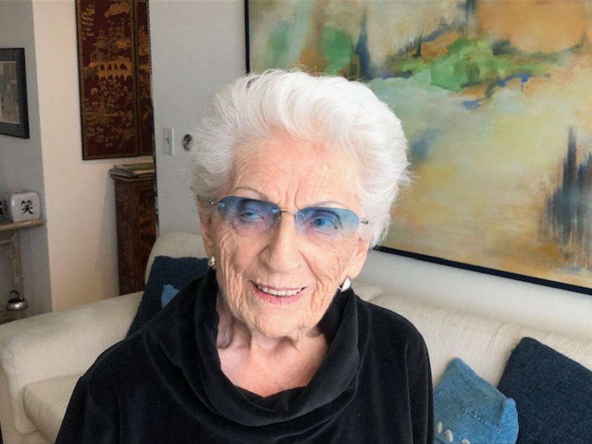 Dr. Bea Rose, age 104, shares some stories, Sept. 22, 2019 for a National Centenarian Day event held at the senior living community, Vi at La Jolla Village.