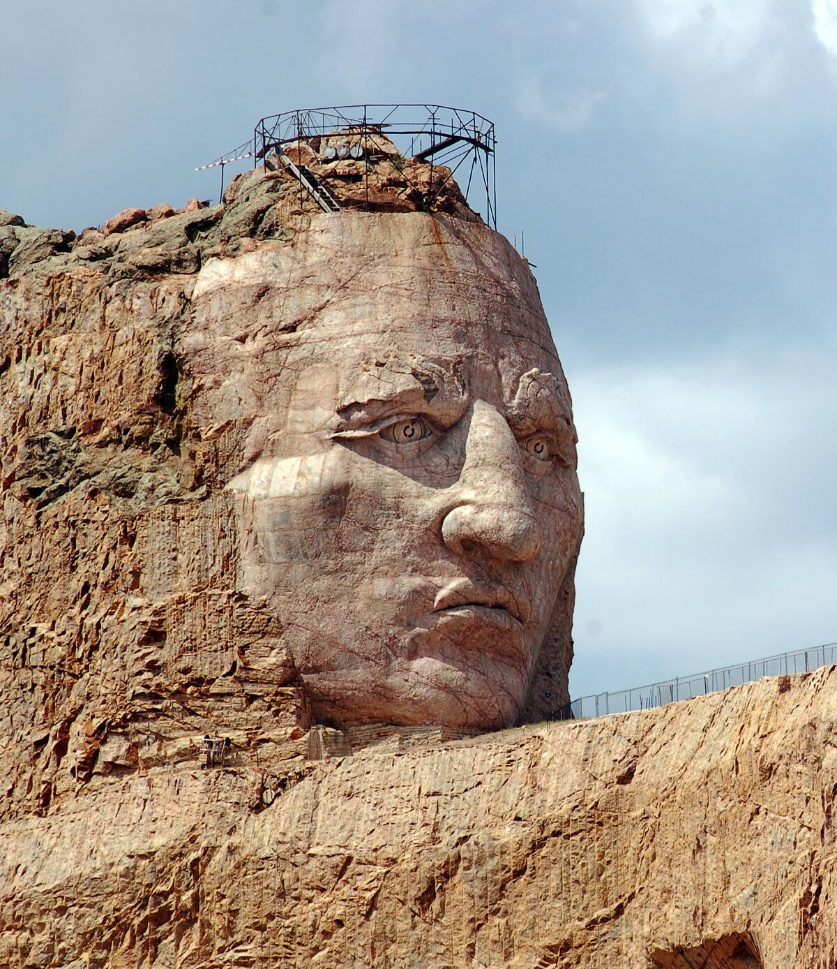 The Crazy Horse Memorial, seen here in 2007, is a work in progress less than 20 miles from Mount Rushmore. The mountain sculpture honoring a Lakota warrior features a face nearly 90 feet high.