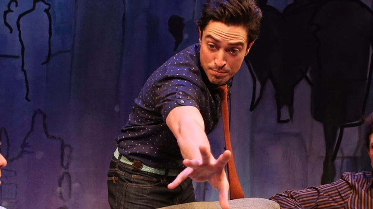 Ben Feldman plays Ethan, a man determined to win back his ex, in "The Siegel" at South Coast Repertory.
