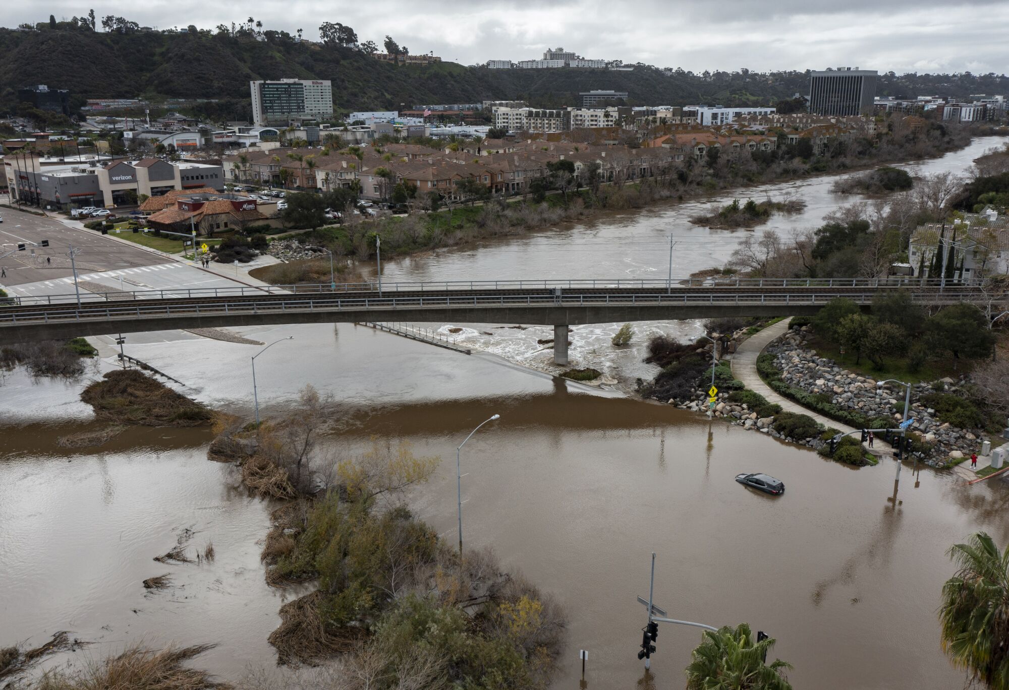 Photos San Diego River floods in Mission Valley The San Diego Union
