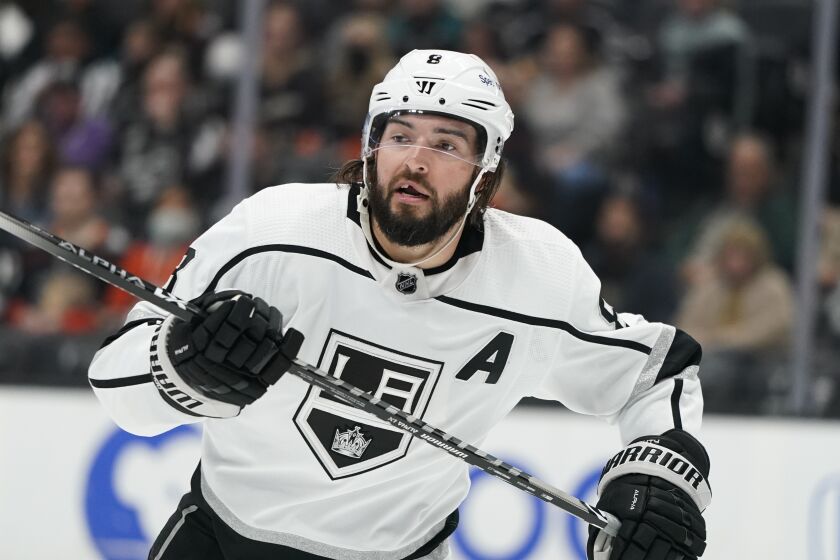 Los Angeles Kings' Drew Doughty skates during the second period.