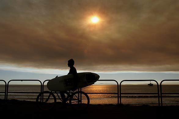 Orange County fires - surfer