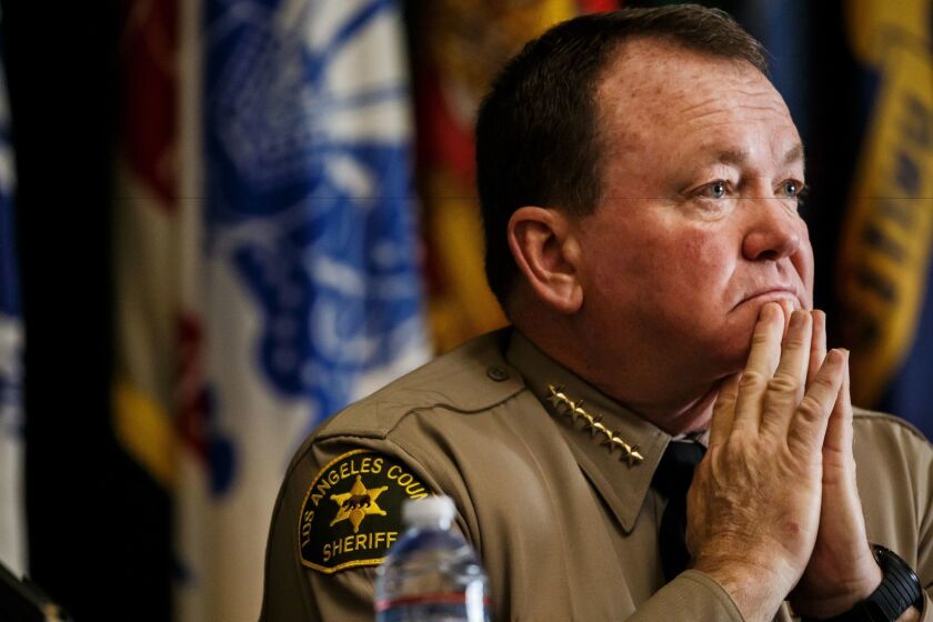 L.A. County Sheriff Jim McDonnell wants to provide prosecutors with a list of about 300 deputies who have committed past misconduct that could undermine their credibility. A court has blocked the move at the request of the union that represents rank-and-file deputies.