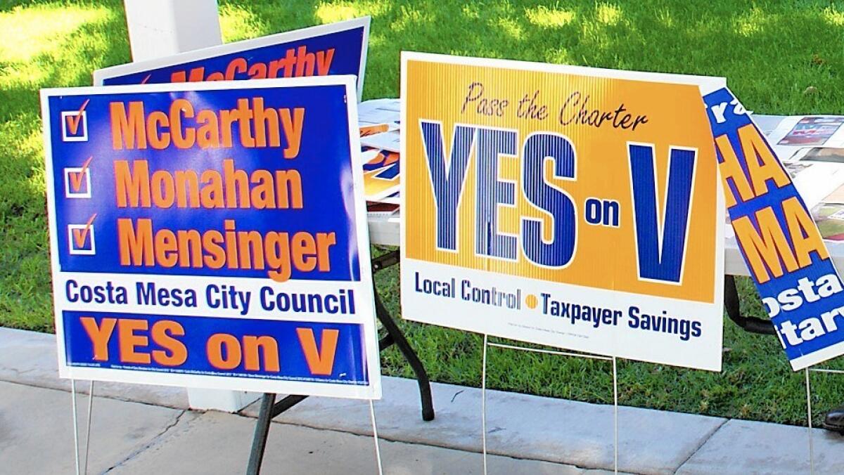 Political signs being removed or destroyed in Costa Mesa is an issue that has vexed many candidates and their supporters in recent elections.