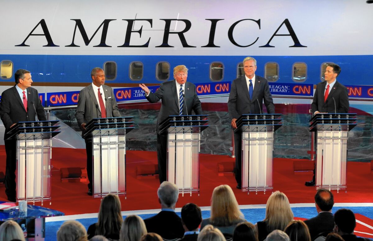 Republican candidates in their debate last month at the Reagan Presidential Library.
