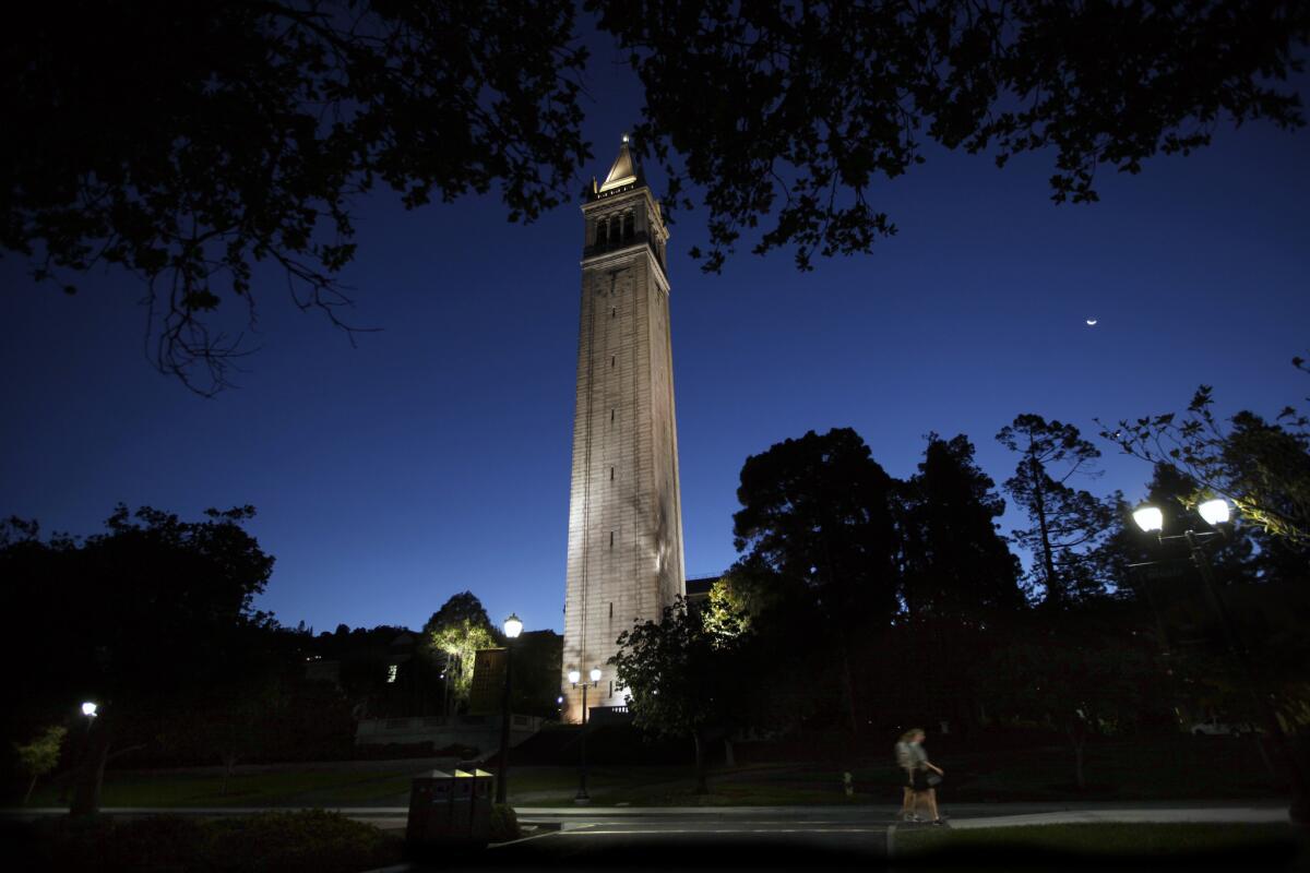 The landmark Campanile on the UC Berkeley campus.