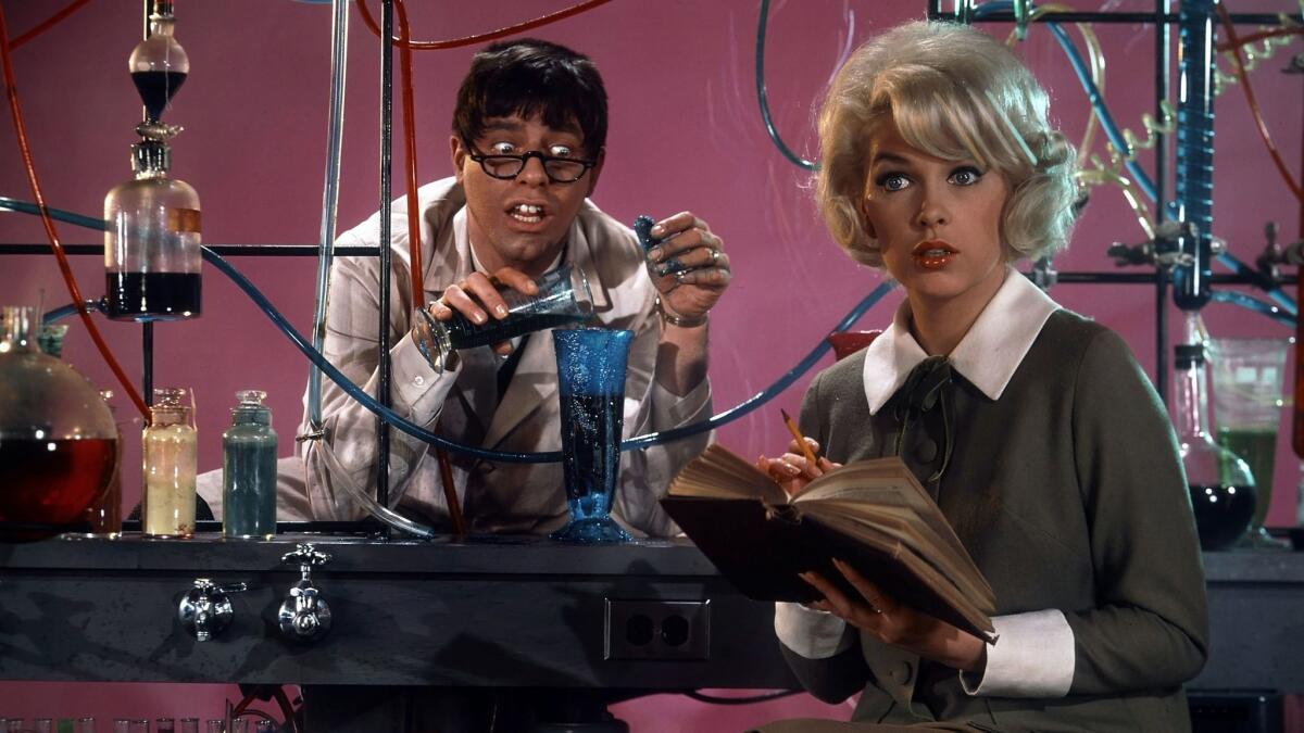 Jerry Lewis and Stella Stevens in the film "The Nutty Professor."