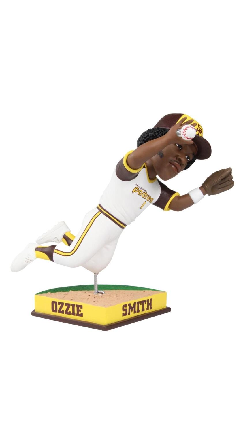 Ozzie Smith #1 St. Louis Cardinals Gold-White Print Baseball