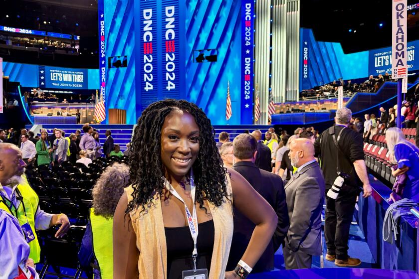 CHICAGO, IL-Aug. 20. 2024-Major social media influencer Malynda Hale, a social justice influencer from Northridge, is at the DNC in Chicago, IL, this week to help gain support for the Harris-Walz ticket. She was sponsored by Stand Up America to attend the DNC. (Malynda Hale)