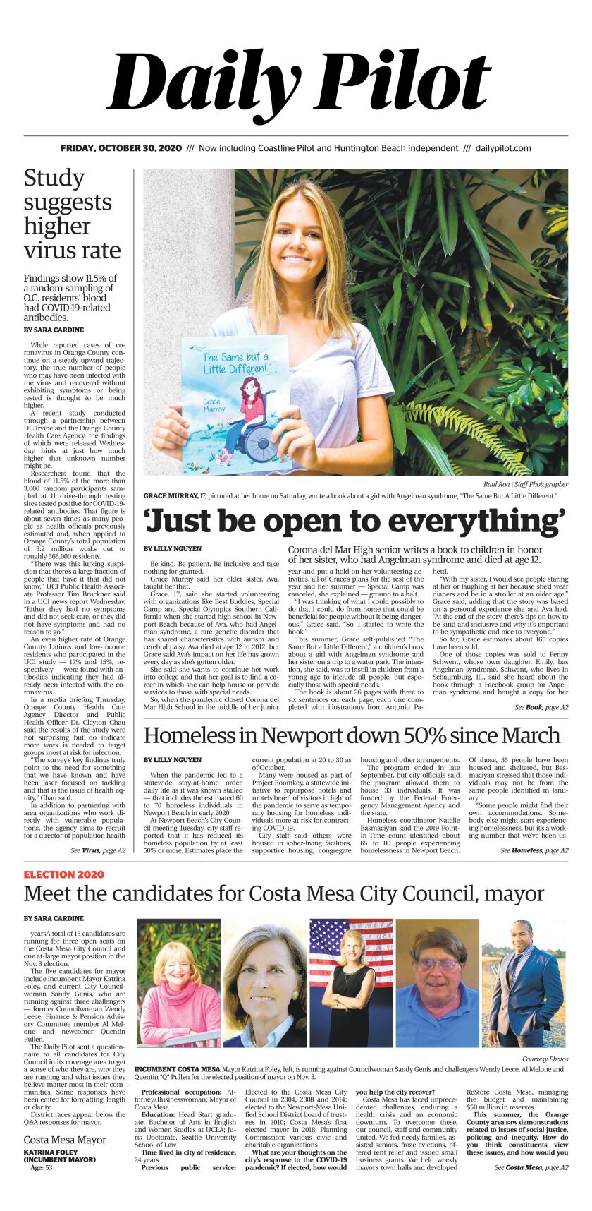 Friday's Daily Pilot cover.