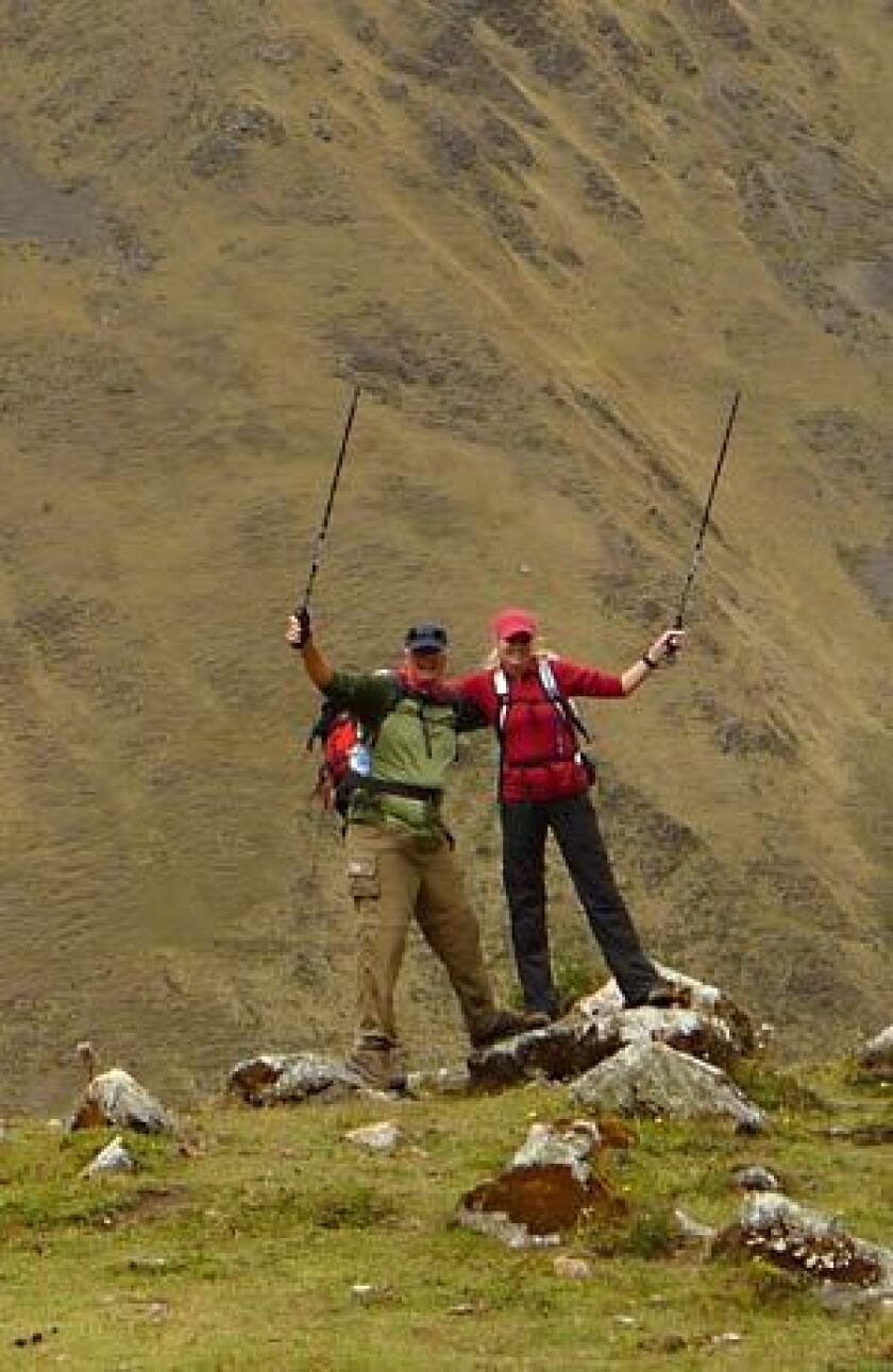 Author T. Craig Ligibel with daughter Betsy along the Salkantay Route to Machu Picchu.