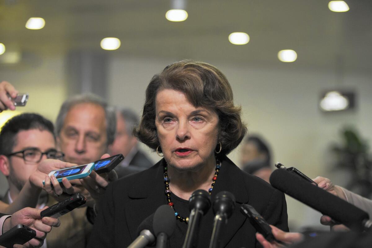 Sen. Dianne Feinstein (D-Calif.), shown addressing the media on Capitol Hill in 2013, will be up for reelection in four years.