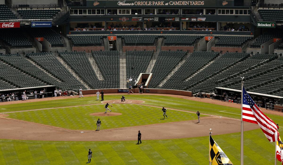 No fans were allowed to attend the Orioles-White Sox game at Camden Yards on Wednesday because of unrest in Baltimore.