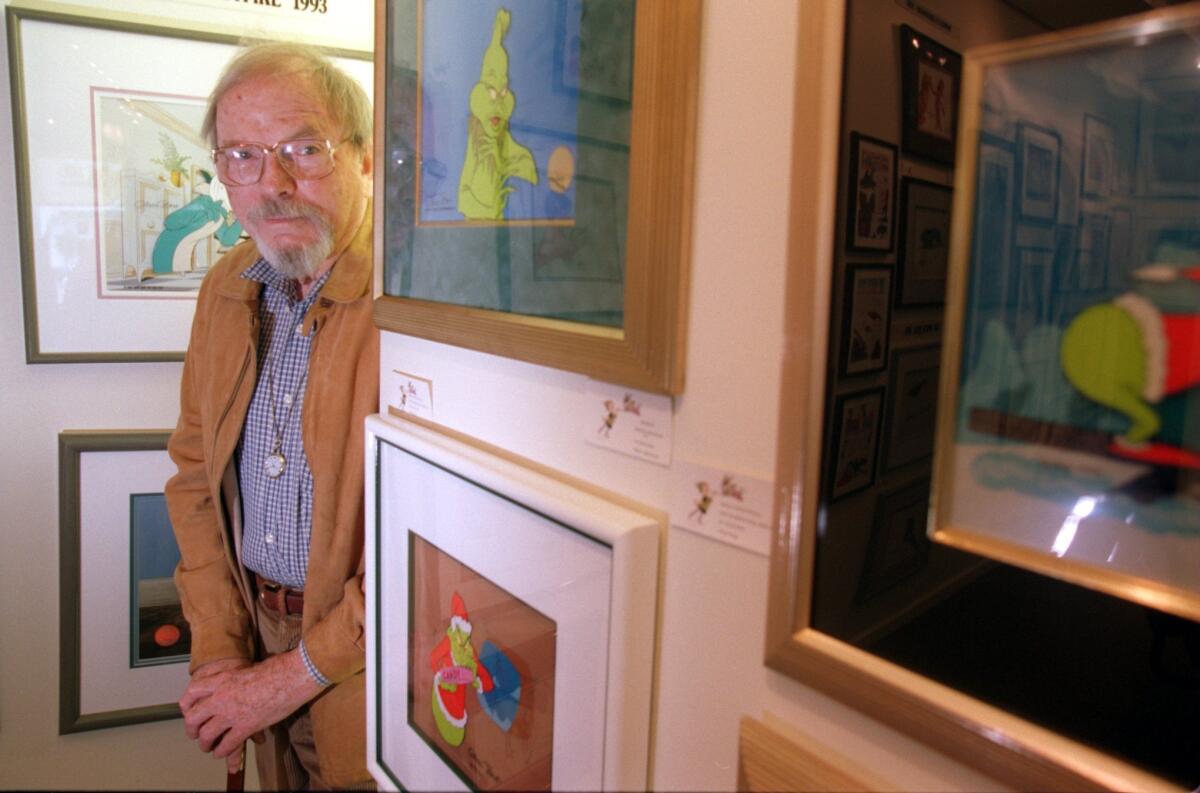 Chuck Jones at his gallery in Corona del Mar in 1996, the year he won a lifetime achievement Oscar. A five-year touring exhibition of the celebrated animator-director's work opens this summer and may come to L.A.'s as-yet unbuilt Academy Museum of Motion Pictures.