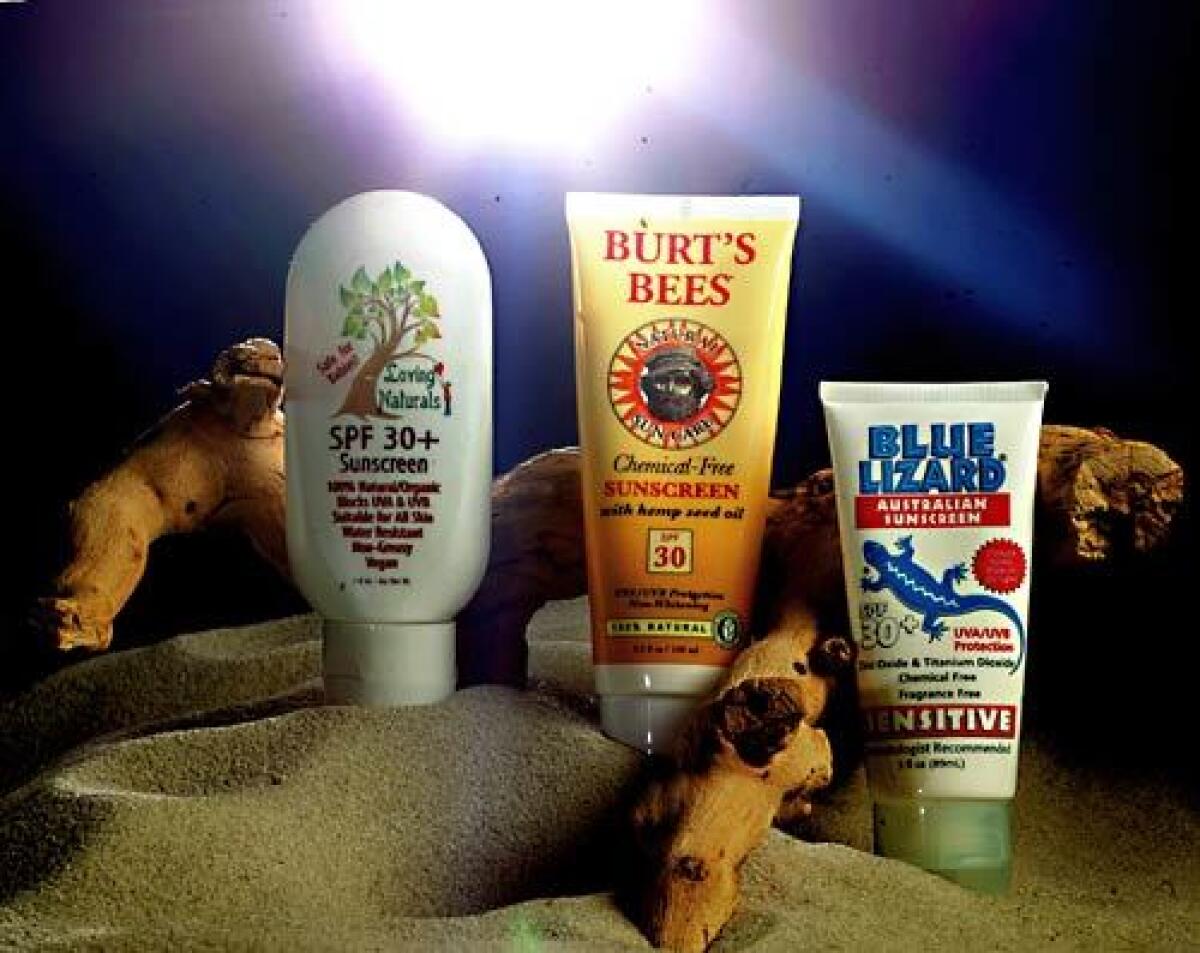 The active ingredients in "natural" sunscreens work by physically blocking the sun's rays.