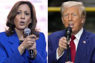 In this combination of photos taken in Pennsylvania, Democratic presidential nominee Vice President Kamala Harris speaks at a campaign event, Aug. 18, 2024, in Rochester, left, and Republican presidential nominee former President Donald Trump speaks during a campaign event, Aug. 19, 2024, in York. (AP Photo)