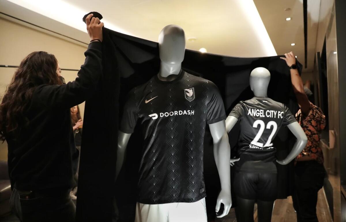 Angel City unveils its first home jersey, which is made from recycled material
