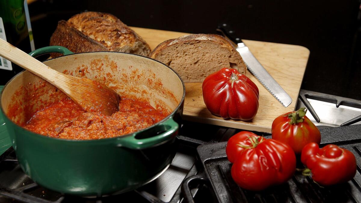Pappa al pomodoro (a thick Italian tomato sauce) from Evan Kleiman.