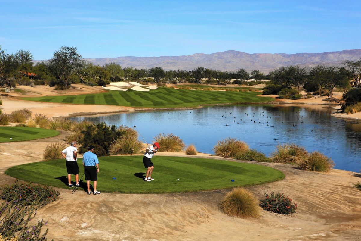 PGA West's Greg Norman course in La Quinta is among those designed for the desert.