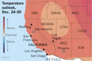 The outlook for the holidays favors above-normal temperatures in California.