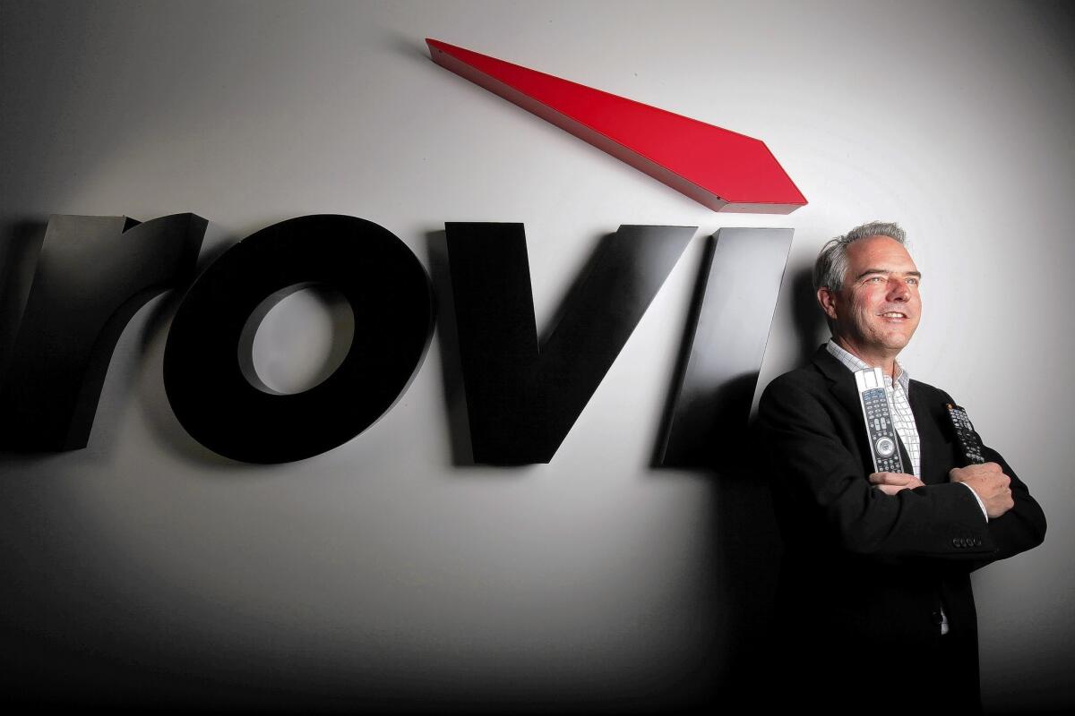 Rovi's technology can be found in set-top boxes, TV sets and other gadgets. "We are the agnostic provider that tells you where and when you can enjoy entertainment," says Peter Halt, Rovi's finance chief.