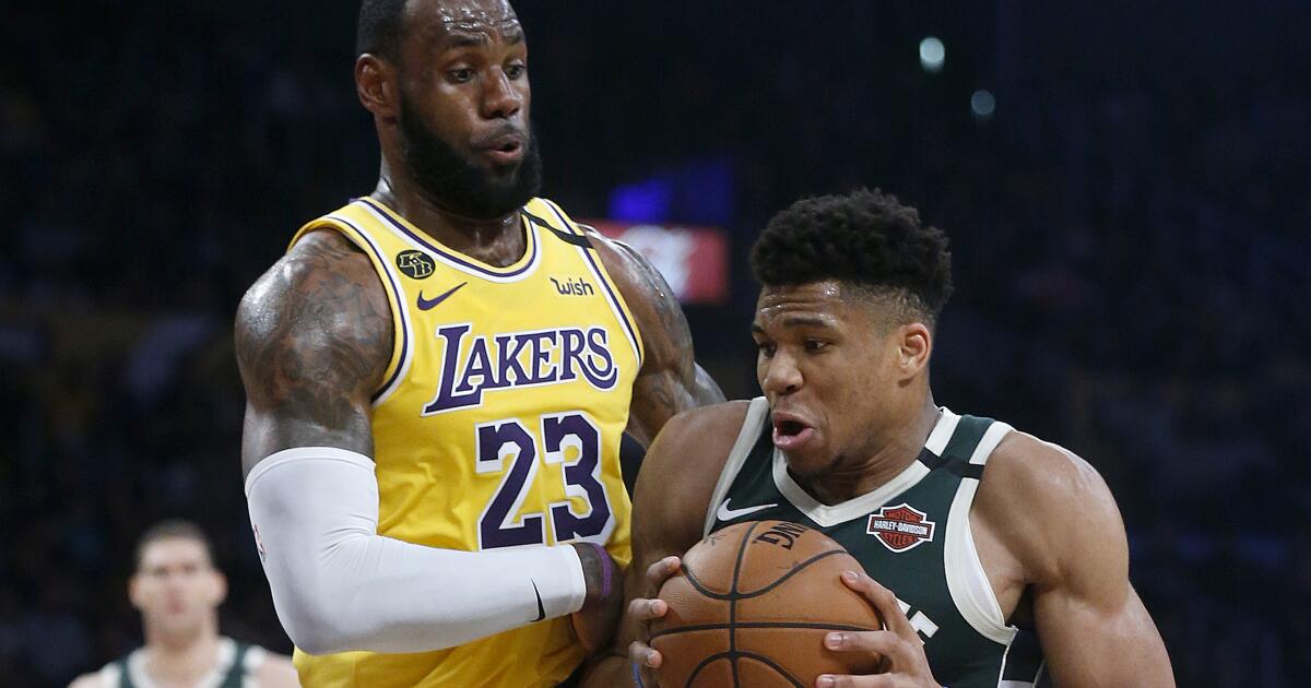 LeBron James leads Lakers past Bucks and the Greek Freak - Los Angeles Times