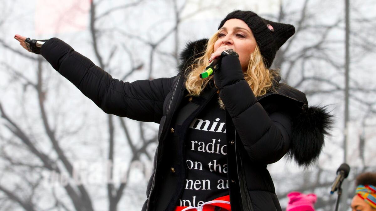 Madonna performs Saturday during the Women's March on Washington D.C.