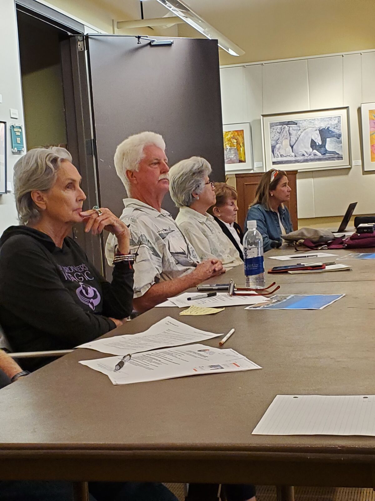 Members of the La Jolla Parks & Beaches board meet April 24 at the La Jolla/Riford Library.
