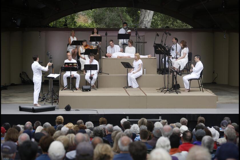 Roomful of Teeth and the International Contemporary Ensemble perform "Kopernikus" at the Ojai Music Festival.