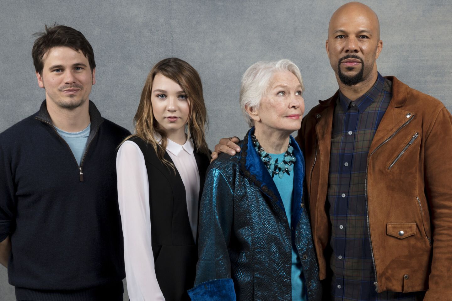 Actor Jason Ritter, actress Isabelle Nelisse, actress Ellen Burstyn, and actor Common, from the film "The Tale," photographed in the L.A. Times Studio at Chase Sapphire on Main, during the Sundance Film Festival in Park City, Utah, Jan. 21, 2018.