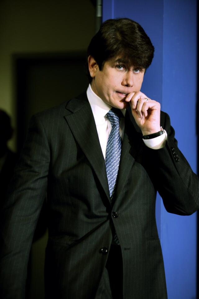 Gov. Rod Blagojevich arrives at the James R. Thompson Center in Chicago on Dec. 19, 2008, to make his first public comments since his arrest on federal corruption charges Dec. 9.
