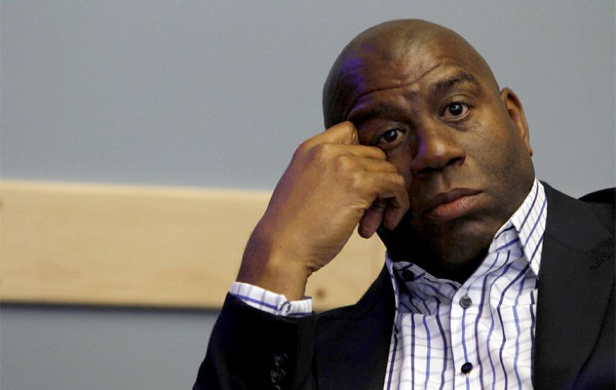Magic Johnson told Jay Leno on "The Tonight Show" that the Lakers made a "critical mistake" in not hiring Phil Jackson.