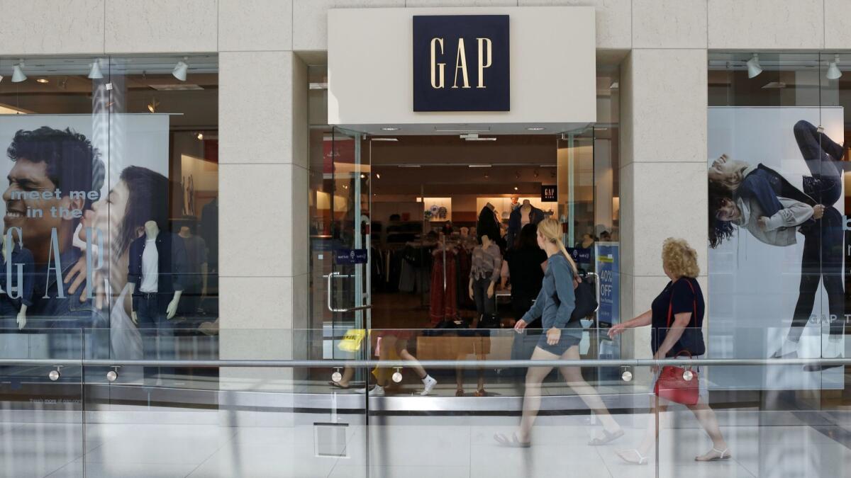 Delivery problems at Gap led to swollen inventory in the first quarter, which led the retailer to resort to discounts. Above, a Gap store in 2017.