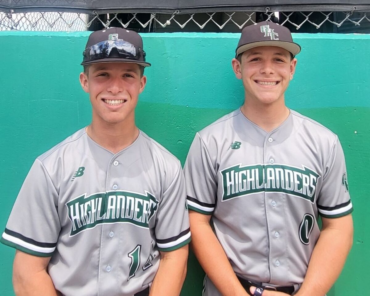 The Perez twins — Danny, left, and Zach — play catcher and pitcher, respectively, for Granada Hills.