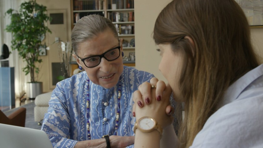 Ruth Bader Ginsburg and her granddaughter Clara Spera appear in the new documentary "RBG" by Betsy West and Julie Cohen.