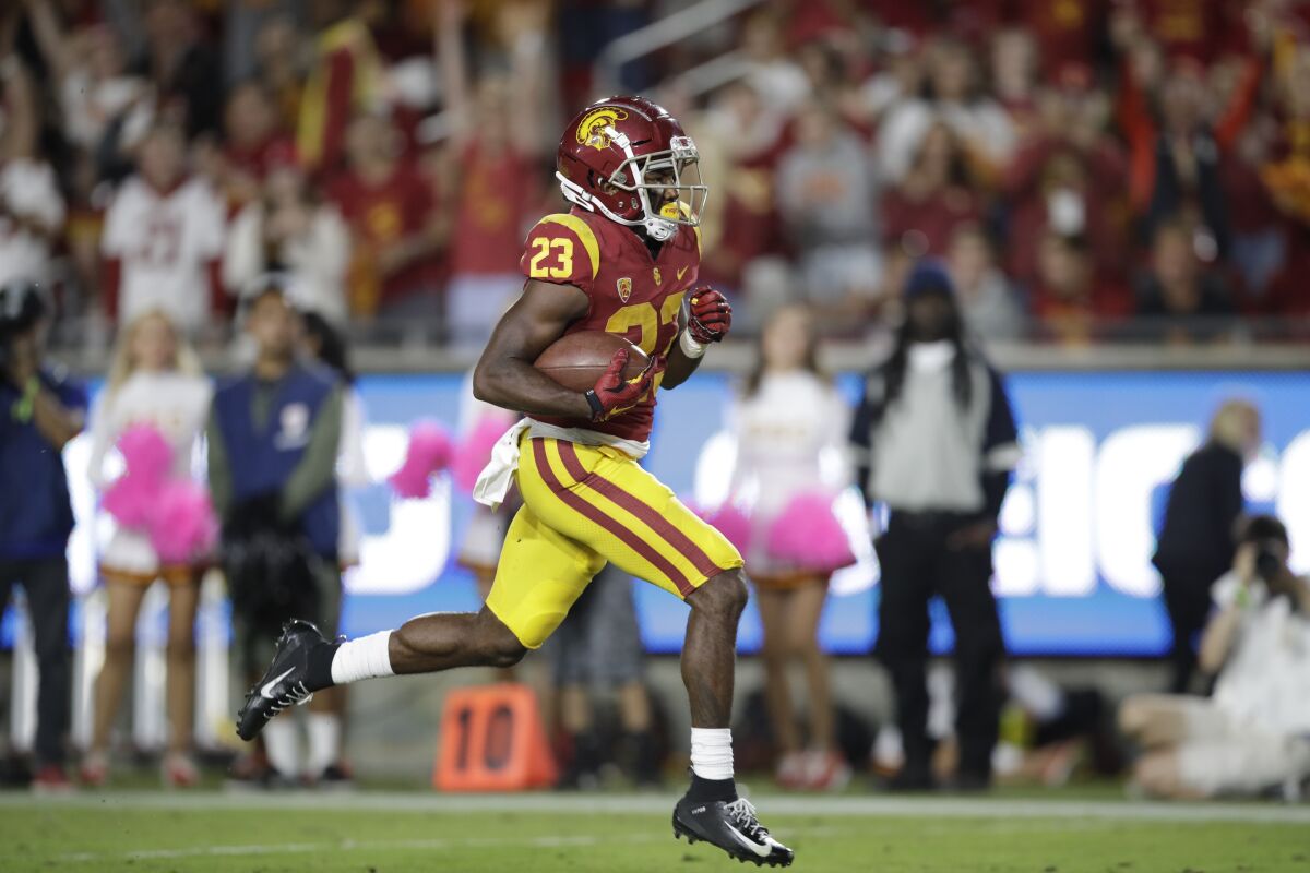 USC freshman running back Kenan Christon ran for two touchdowns against Arizona on Oct. 19 at the Coliseum.