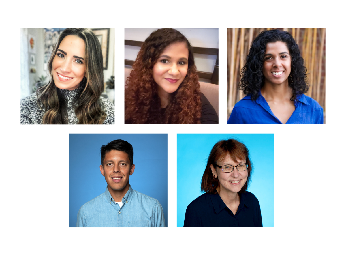 Clockwise from top left: Leslie Cory, Crystal Villarreal, Maneeza Iqbal, Javier Panzar and Donna Wares.